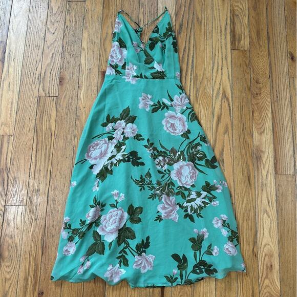NWT ASOS Cami Wrap Midi Dress in Sage Floral Size 8 - Picture 1 of 6